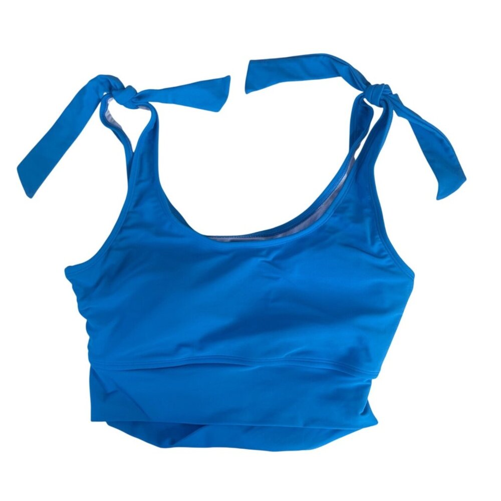 Aimage‎ Tie Shoulder Bikini Top Womens Medium Blue New Swimwear